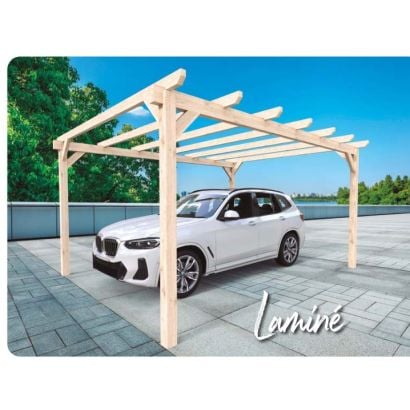 Carport voiture en bois BADAJOZ - Distripool